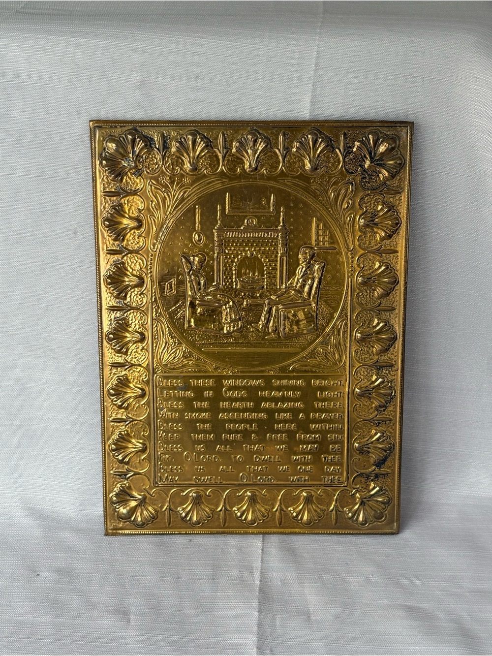 Vintage Gold Decorative Embossed Wall Plaque - Home Wall Decor